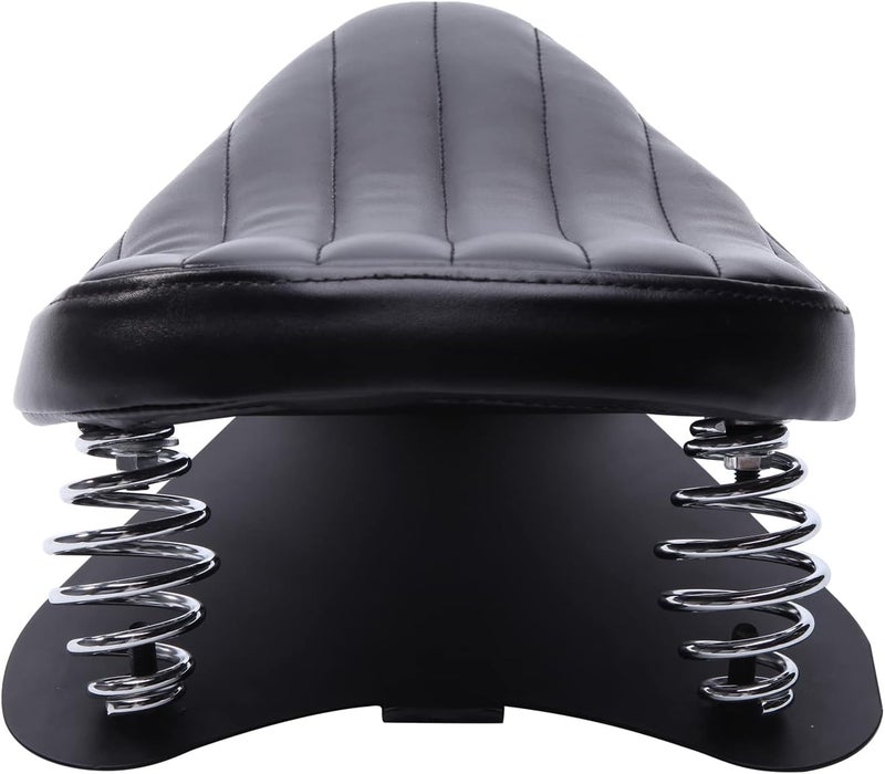 DREAMIZER Motorcycle Seat Cushion Driver Solo Seats with Spring Bracket PU Leather Compatible with Harley Honda Yamaha Kawasaki Sportster Iron 883 1200 Chopper Bobber Cafe Racer - Image 4